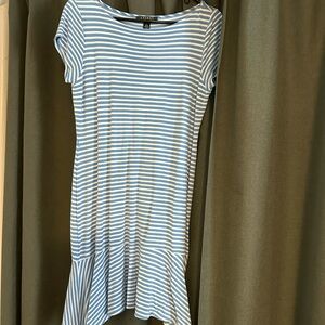 Ralph Lauren Blue and White Striped High Low Dress